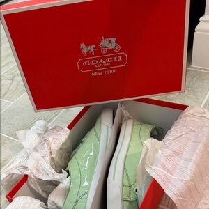 Suzy EMB 12CM SIG C PAT Coach Green Sneakers